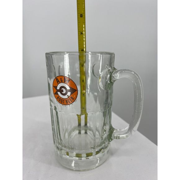 A & W 1960's Rootbeer Glass Mug Arrow bullseye logo heavy duty with handle - Picture 3 of 10